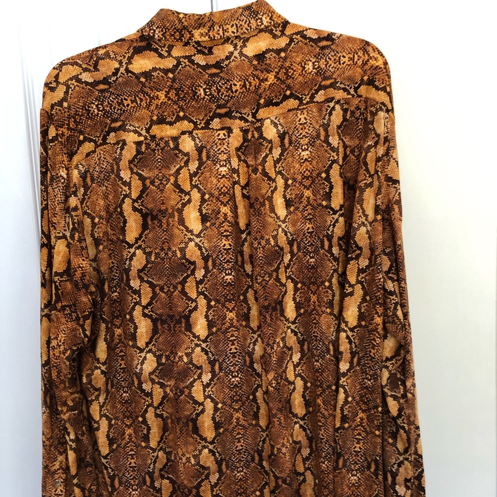 Zara Button Down Shirt Size Xl, Python Print. - image 7
